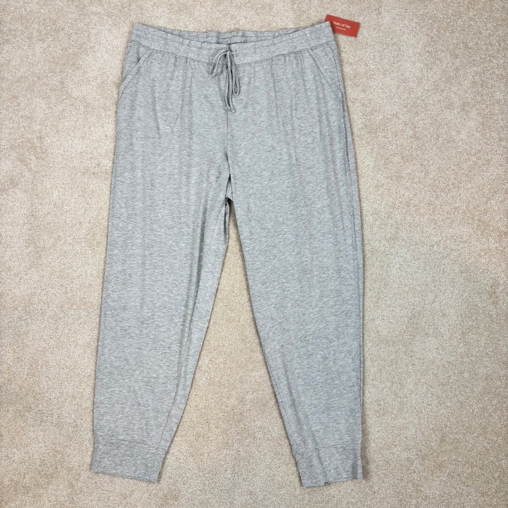 State of Day Intimates‎ Women XXL Heather Grey Cotton Modal Jogger Sleep Pants